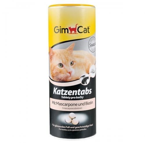 Ласощі для котів GimCat Katzentabs Mascarpone & Biotion 425 г (для шкіри та шерсті). поштучно