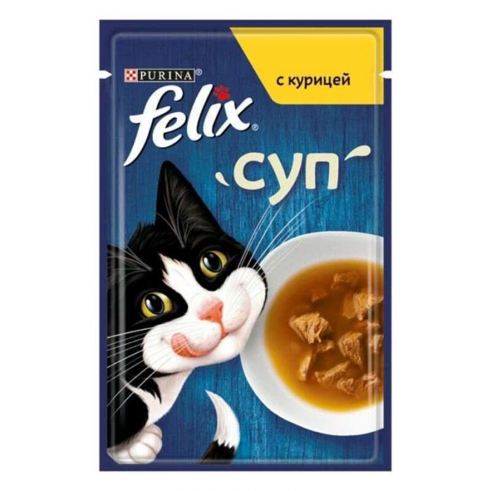 Felix Soup Original Вологий корм для кішок, суп з куркою 48 г