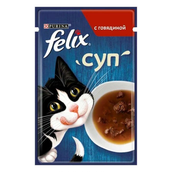 Felix Soup Original Вологий корм для кішок, суп з яловичиною 48 г