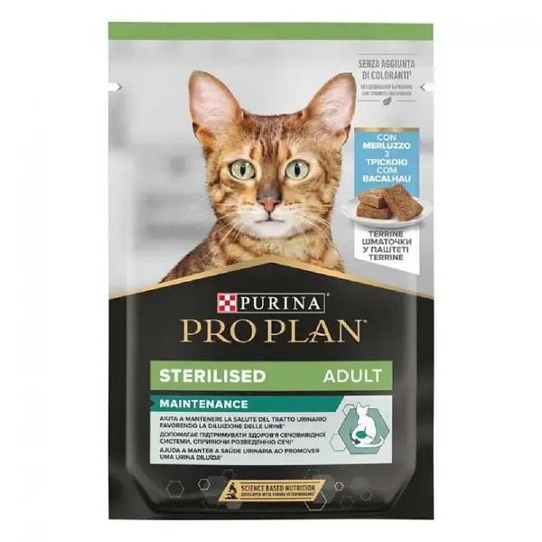 Purina Pro Plan Вологий корм для стерелізованих котів та кішок, з тріскою 75 г