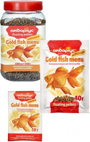 Аквариус Gold fish Menu - Floating pellets,Плавающие пеллеты - корм для золотых рыбок