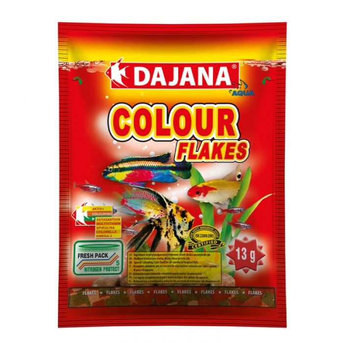 Корм для всіх видів акваріумних риб у пластівцях Dajana COLOUR FLAKES