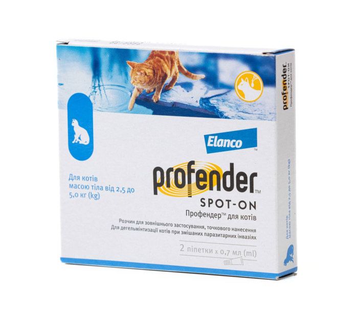 Profender Краплі на холку від глистів для котів 2,5-5 кг Bayer/Elanco