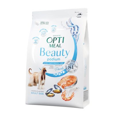Optimeal Dog Beauty Podium Shiny Coat & Dental Care Сухий корм для собак усіх порід з морепродуктами