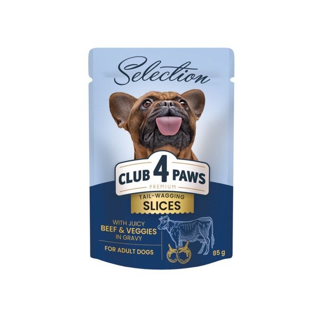 Club 4 Paws Premium Selection Вологий корм для собак малих порід, яловичина з овочами 85 г