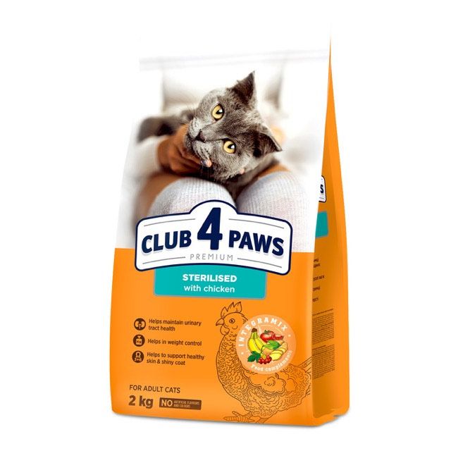 Club 4 Paws Premium Сухий корм для кішок стерилізованих та кастрованих котів з куркою