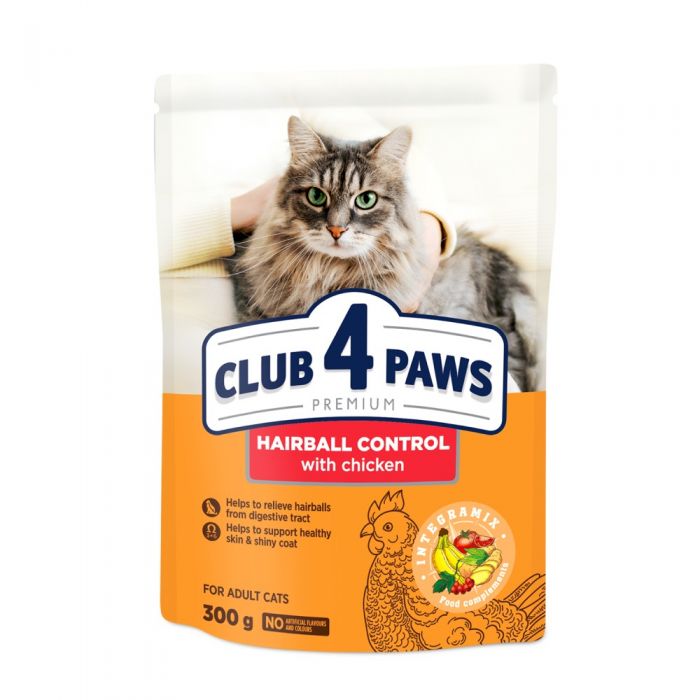 Club 4 Paws Premium Hairball Control Сухий корм для котів з ефектом виведення шерсті