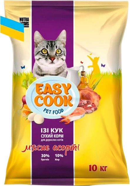 Nutra 5 stars, Easy Cook CAT для котів м'ясне асорті 10 кг