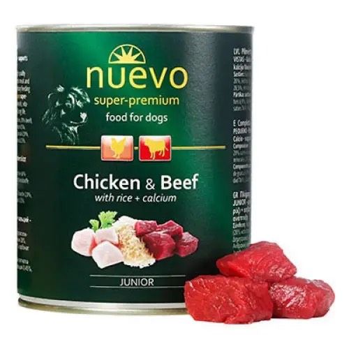 Nuevo Junior Chicken & Beef Вологий корм для цуценят з куркою, яловичиною, рисом та кальцієм