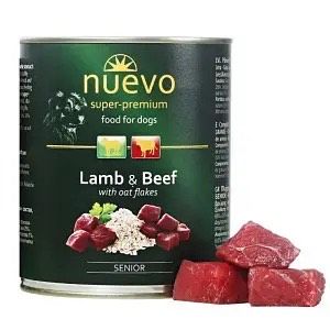 Nuevo Senior Lamb&Beef with Oat Вологий корм для літніх собак з ягням, яловичиною, вівсяні пластівці