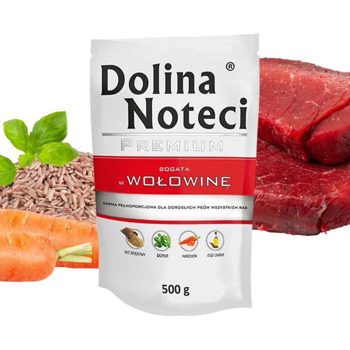 Dolina Noteci Premium Вологий корм для собак з яловичиною та морквою 500 г