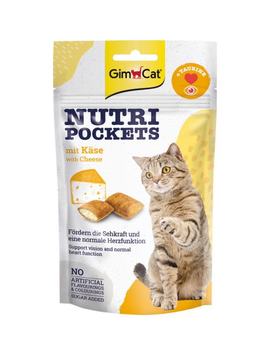 GimCat Nutri Pockets Cheese - подушечки з сиром і таурином для котів 60 г